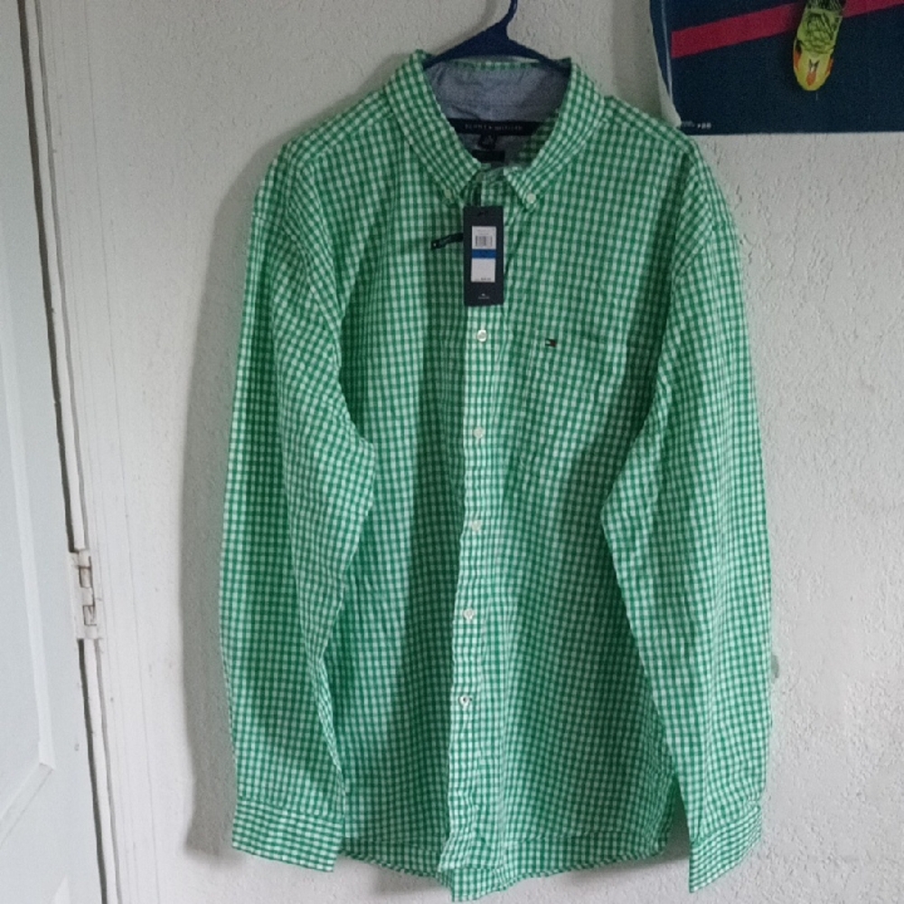 Tommy Hilfiger Green Casual Button Down Shirt
